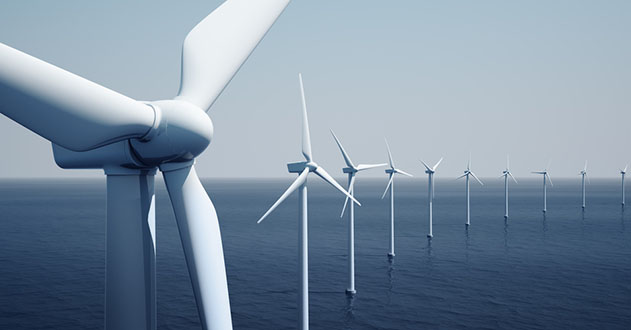 Windturbines on the ocean